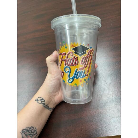 Congrats Grad Cup Graduation Tumbler with Straw - Picture 2 of 4